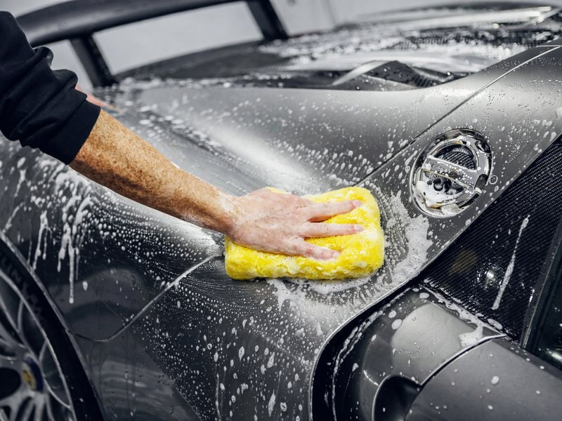 Hand wash on a carbon-bodied supercar